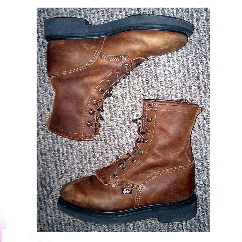 JUSTIN BOOTS MEN'S SIZE 7 1/2 C WORK BOOTS EUC!